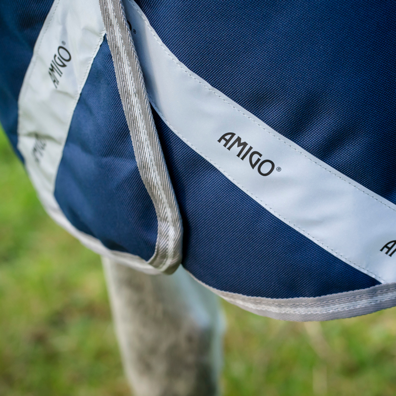 Horseware Amigo 1200D FieldSafe Plus 250g Turnout - Navy/Titanium Grey/Silver-4