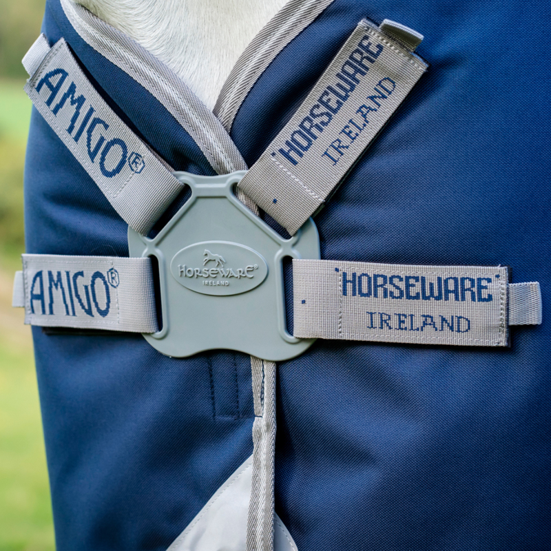 Horseware Amigo 1200D FieldSafe Plus 250g Turnout - Navy/Titanium Grey/Silver-3