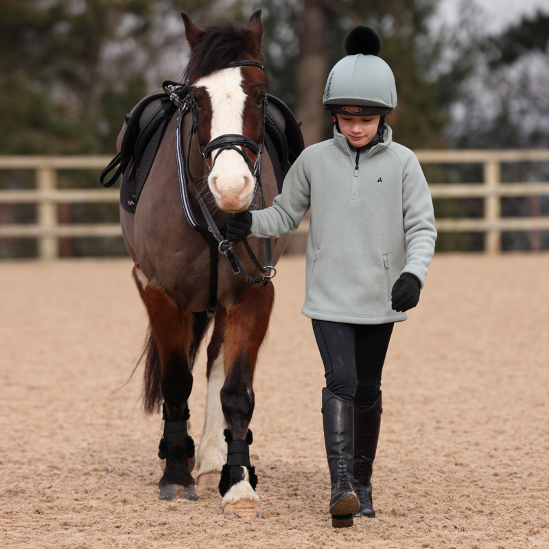 Aubrion React Half Zip Fleece - Young Rider - Sage-11