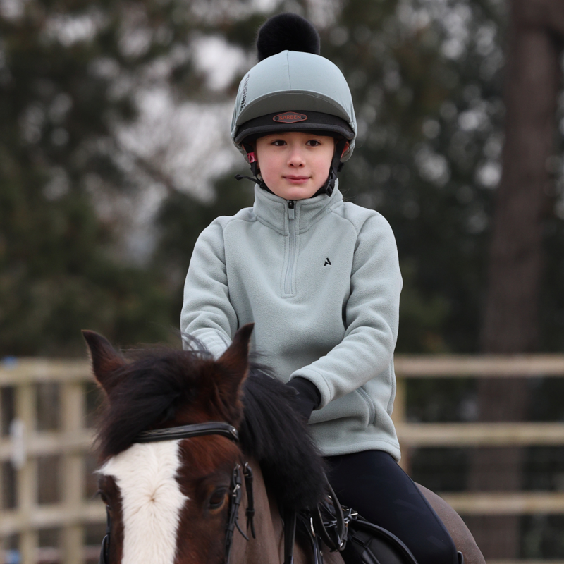 Aubrion React Half Zip Fleece - Young Rider - Sage-9