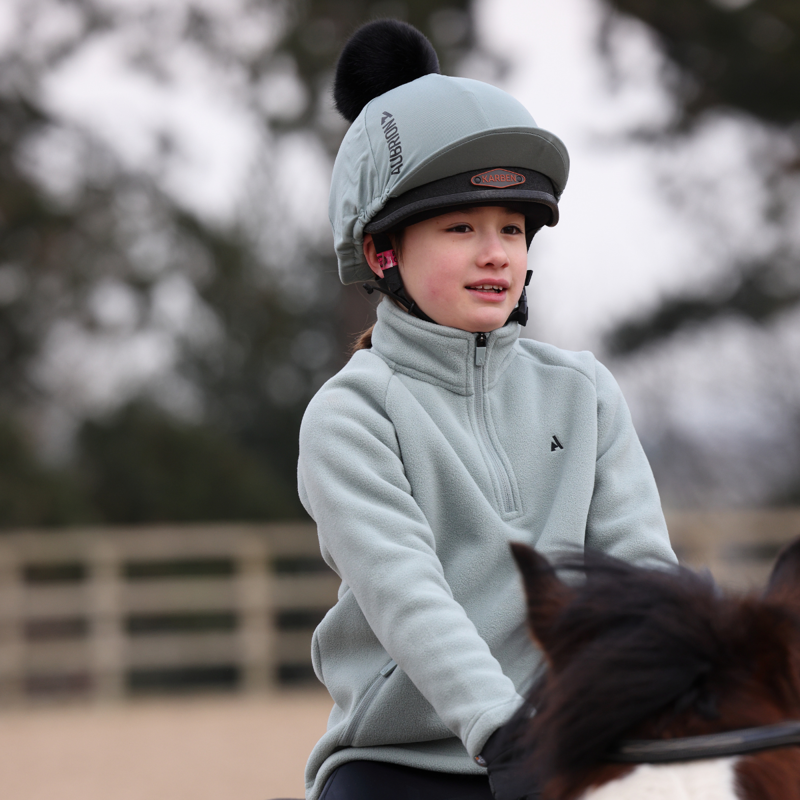 Aubrion React Half Zip Fleece - Young Rider - Sage-8
