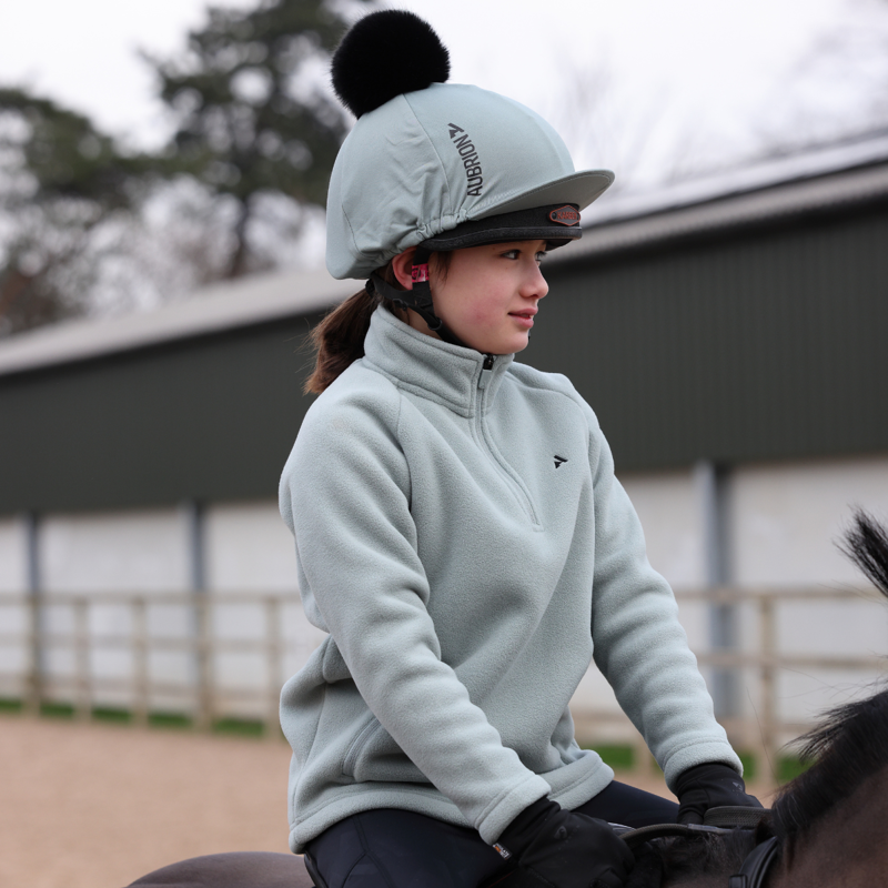 Aubrion React Half Zip Fleece - Young Rider - Sage-7