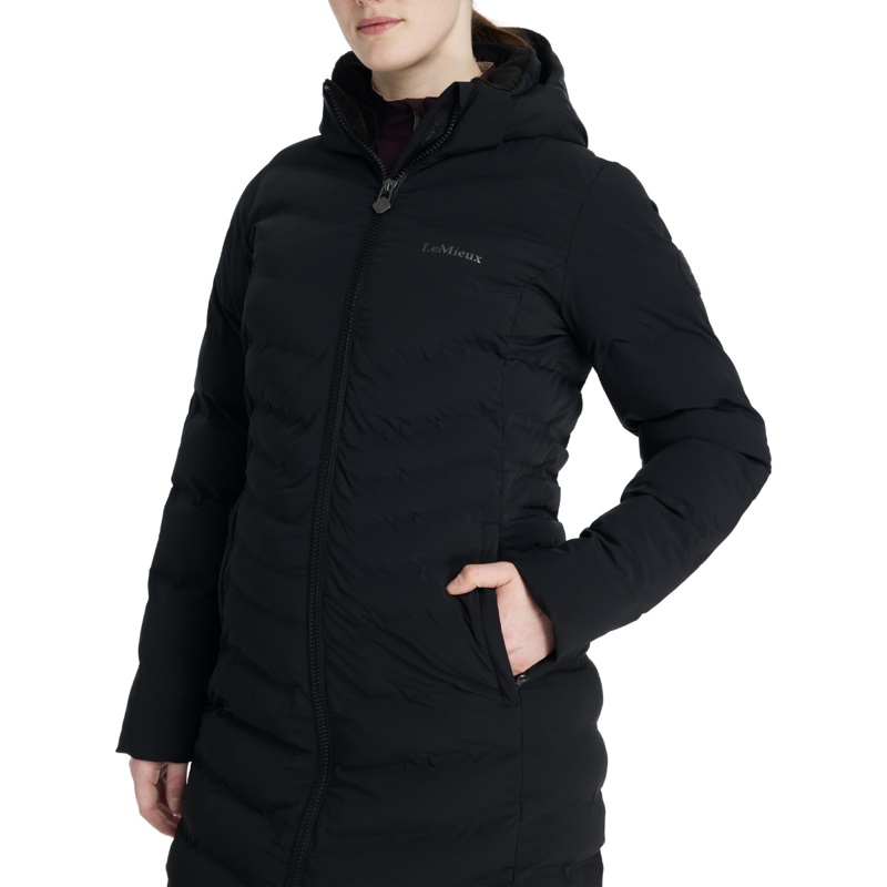 LeMieux Hayley Water Resistant Longline Puffer Coat - Black-3