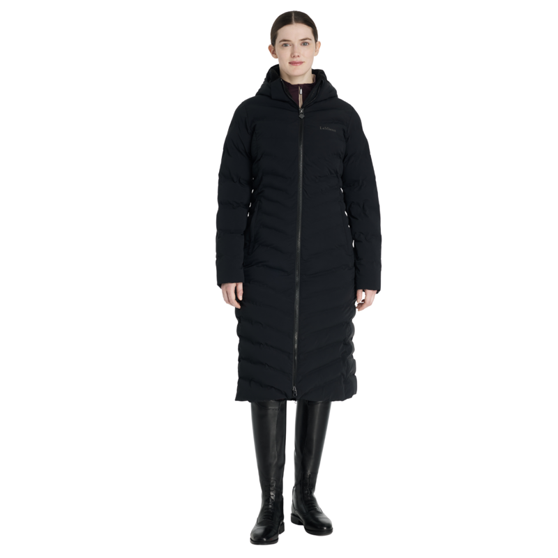 LeMieux Hayley Water Resistant Longline Puffer Coat - Black-2