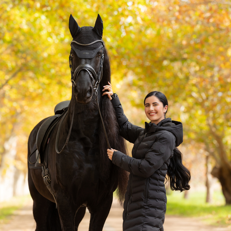 LeMieux Hayley Water Resistant Longline Puffer Coat - Black-7