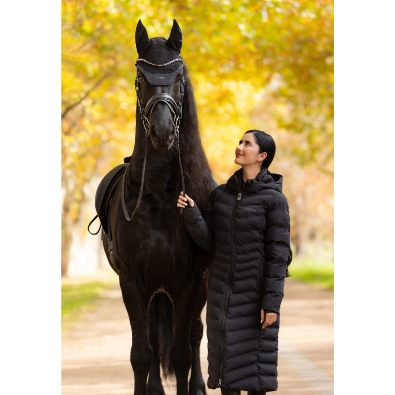 LeMieux Hayley Water Resistant Longline Puffer Coat - Black-5
