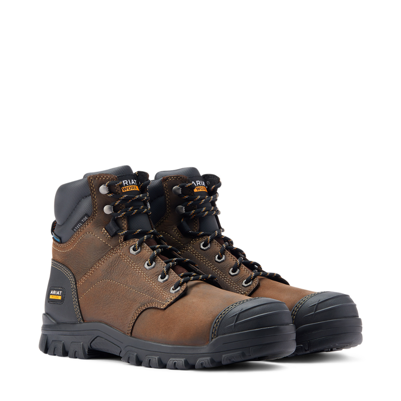 Ariat Men's Treadfast 6 Waterproof steel Toe Work Boot - Standard - Dark Brown-4