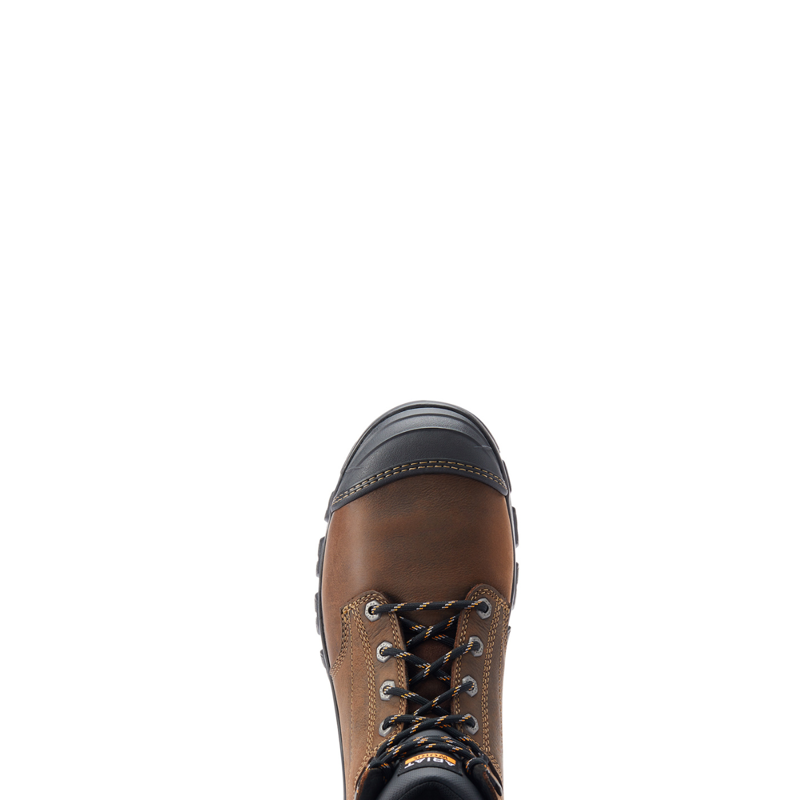Ariat Men's Treadfast 6 Waterproof steel Toe Work Boot - Standard - Dark Brown-5