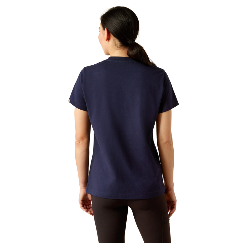 Ariat Women's Rebar Cotton Strong Standard V-Neck T-Shirt - Navy-3