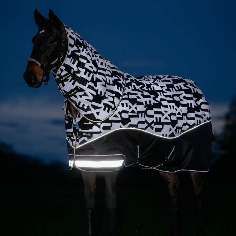 LeMieux Arika Reflective 0g Turnout Rug - Black-2