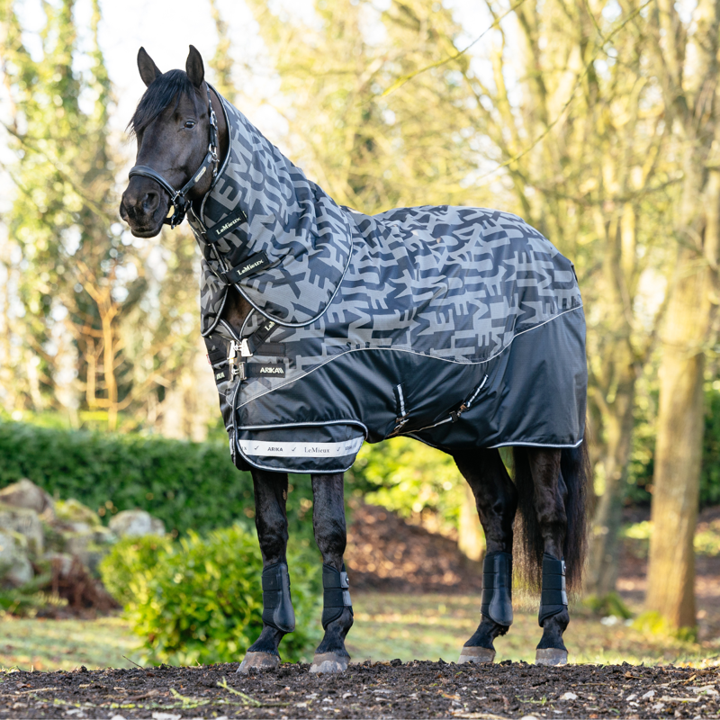 LeMieux Arika Reflective 0g Turnout Rug - Black-1