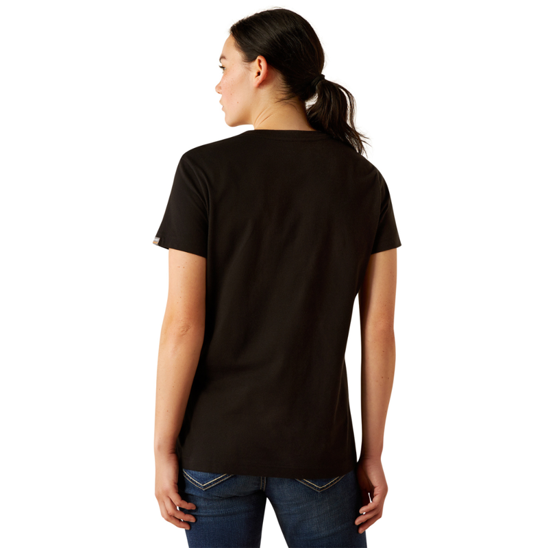 Ariat Women's Rebar Cotton Strong Standard V-Neck T-Shirt - Black-1