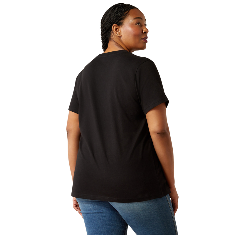 Ariat Women's Rebar Cotton Strong Standard V-Neck T-Shirt - Black-3
