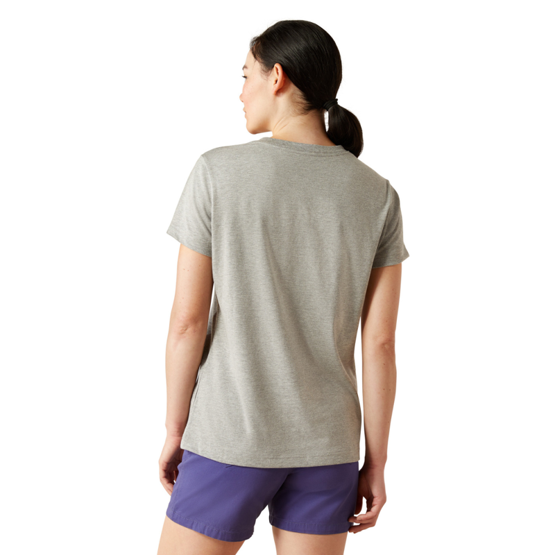Ariat Women's Rebar Cotton Strong Standard V-Neck T-Shirt - Heather Grey-2