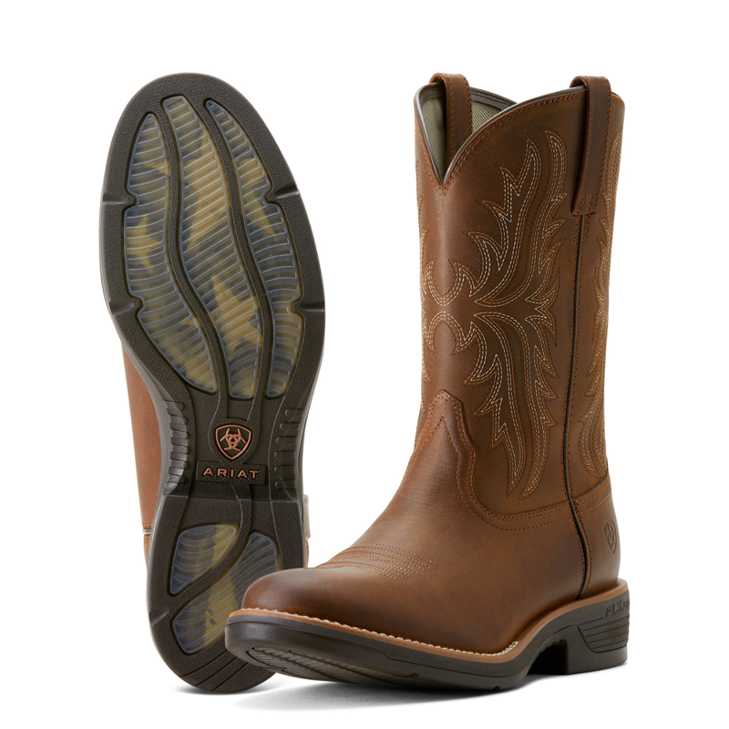 Ariat Men's Ridgeback Round Toe Cowboy Boot - Regular - Distressed Tan-6