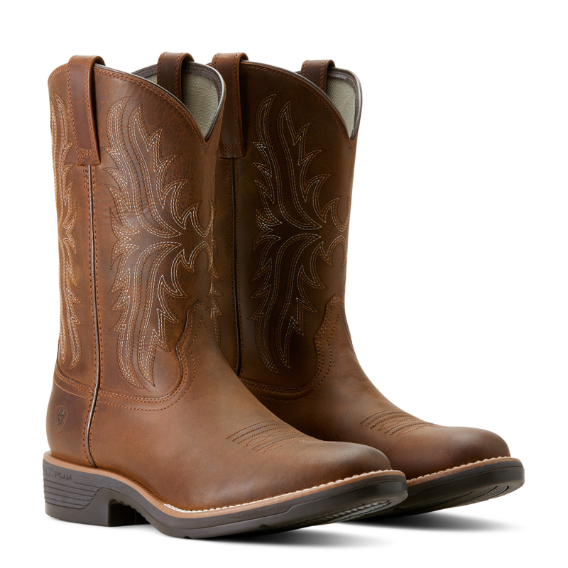 Ariat Men's Ridgeback Round Toe Cowboy Boot - Regular - Distressed Tan-4