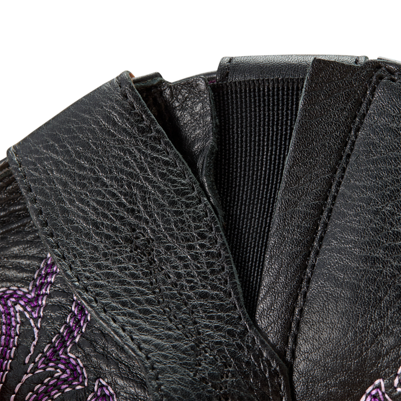 Ariat Women's Round Up Wide Square Toe StretchFit Western Boot - Black Deertan-5