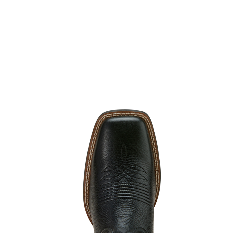 Ariat Women's Round Up Wide Square Toe StretchFit Western Boot - Black Deertan-6