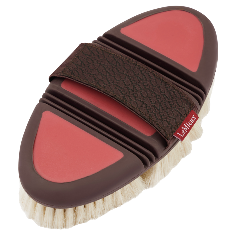 LeMieux Flexi Goat Hair Body Brush - Cranberry-2