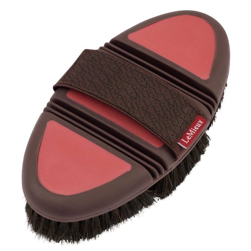LeMieux Flexi Horse Hair Body Brush - Cranberry-2