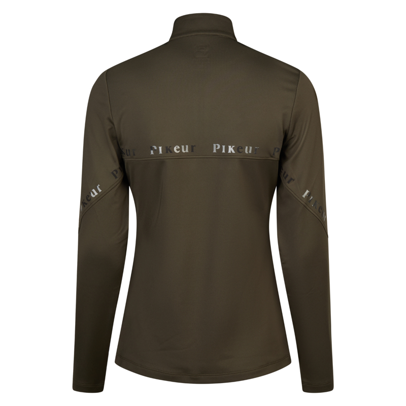Pikeur Ladies Zip Training Shirt - Deep Khaki-1
