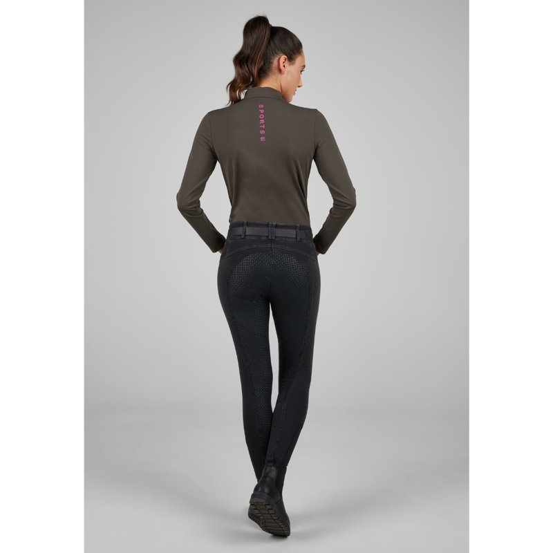 Pikeur Ladies Zip Training Shirt - Deep Khaki-3