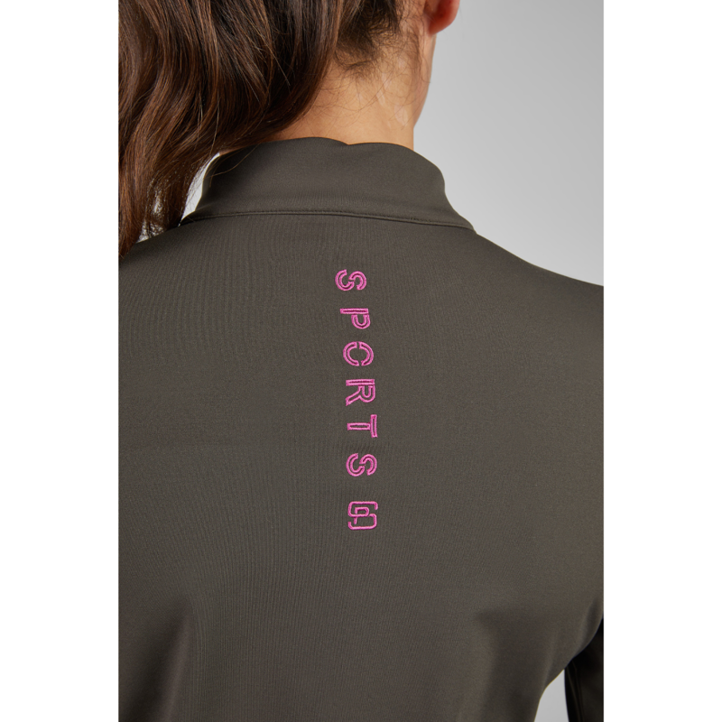 Pikeur Ladies Zip Training Shirt - Deep Khaki-6