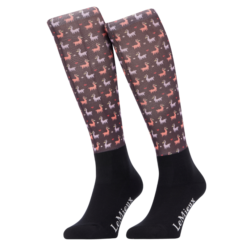 LeMieux Footsie Socks - Llamas Damson