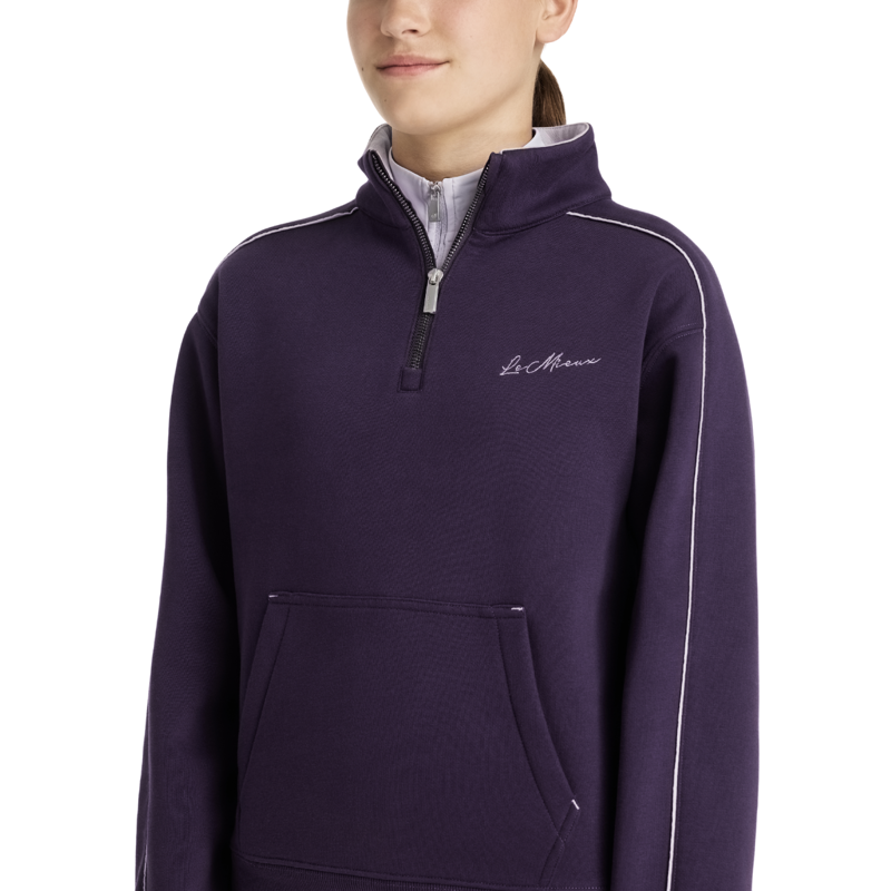 LeMieux Young Rider Kate Quarter Zip Sweat - Juniper/Lilac-3