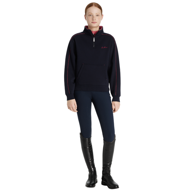 LeMieux Young Rider Kate Quarter Zip Sweat - Navy/Cranberry-3