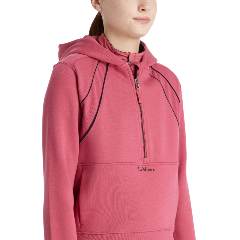 LeMieux Young Rider Hettie Half Zip Hoodie - Cranberry-3