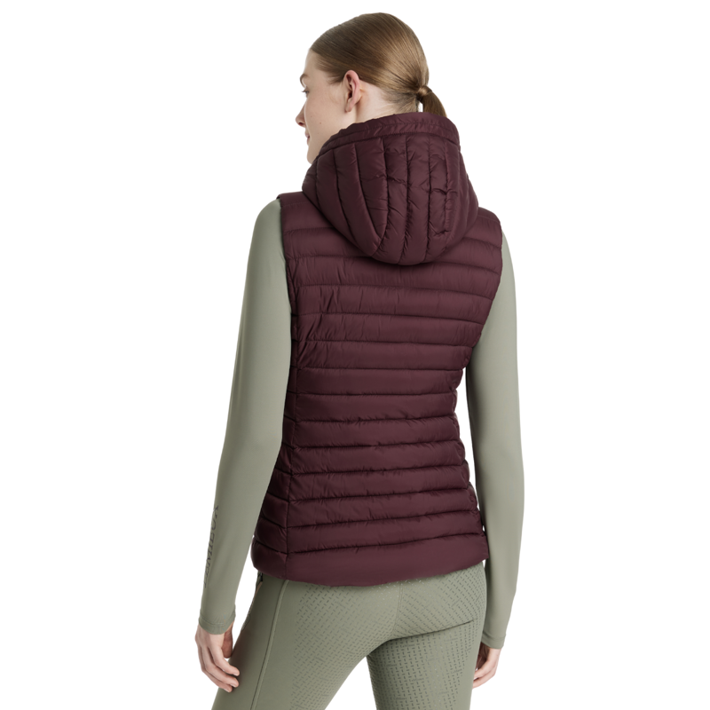 LeMieux Rose Hooded Puffer Gilet - Damson-2