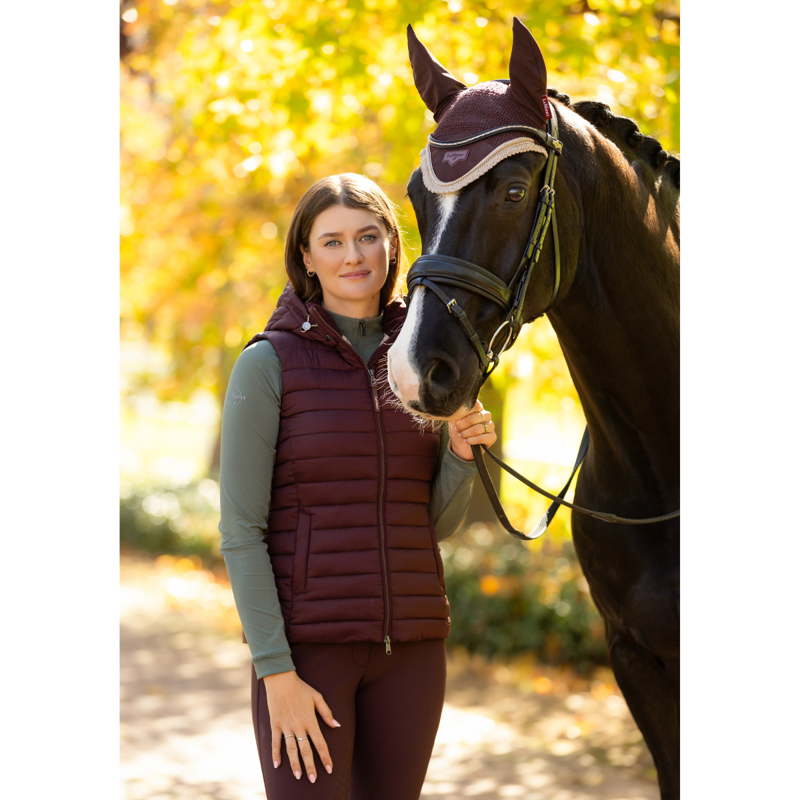 LeMieux Rose Hooded Puffer Gilet - Damson-8
