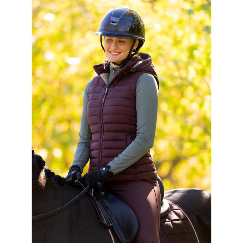LeMieux Rose Hooded Puffer Gilet - Damson-7