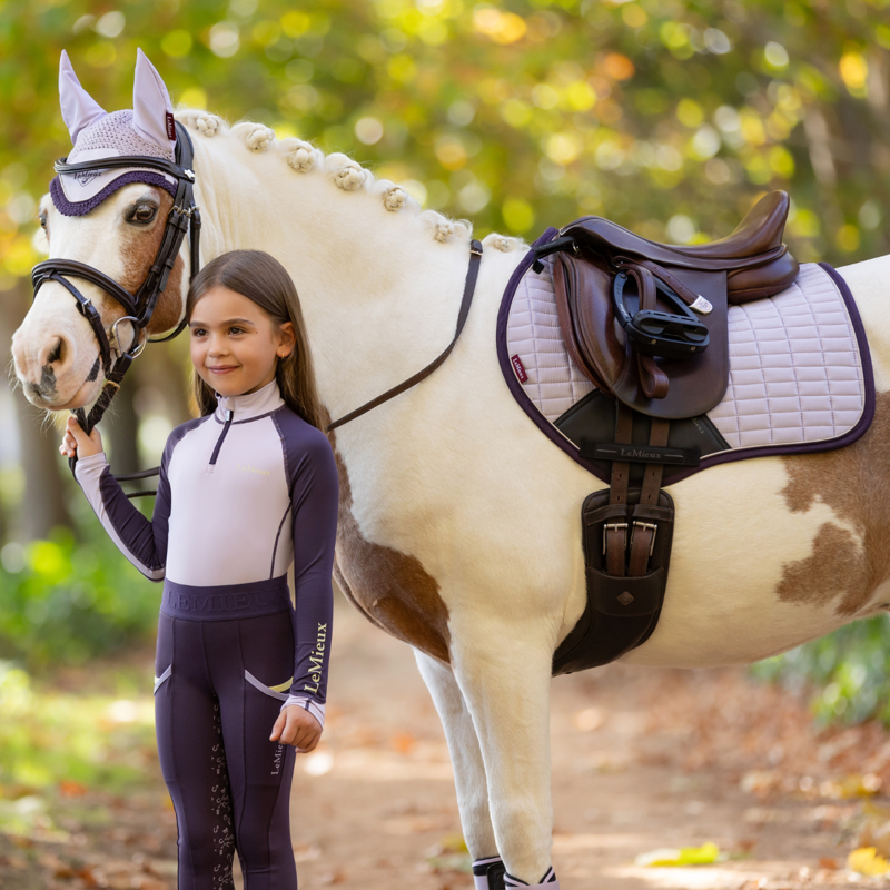 LeMieux Mini Suede Close Contact Square - Lilac-2