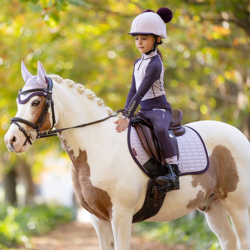 LeMieux Mini Suede Close Contact Square - Lilac-5