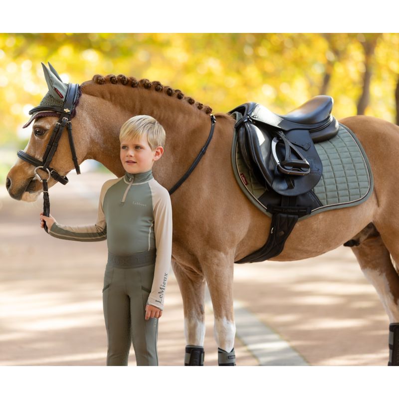 LeMieux Mini Suede Close Contact Square - Rosemary -3