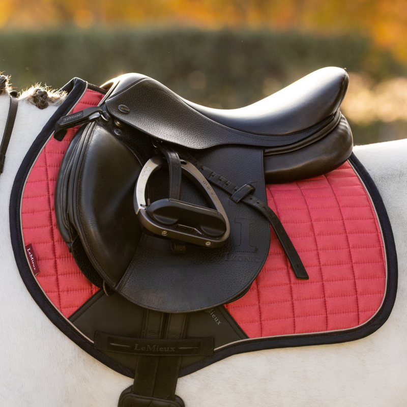 LeMieux Mini Suede Close Contact Square - Cranberry-1