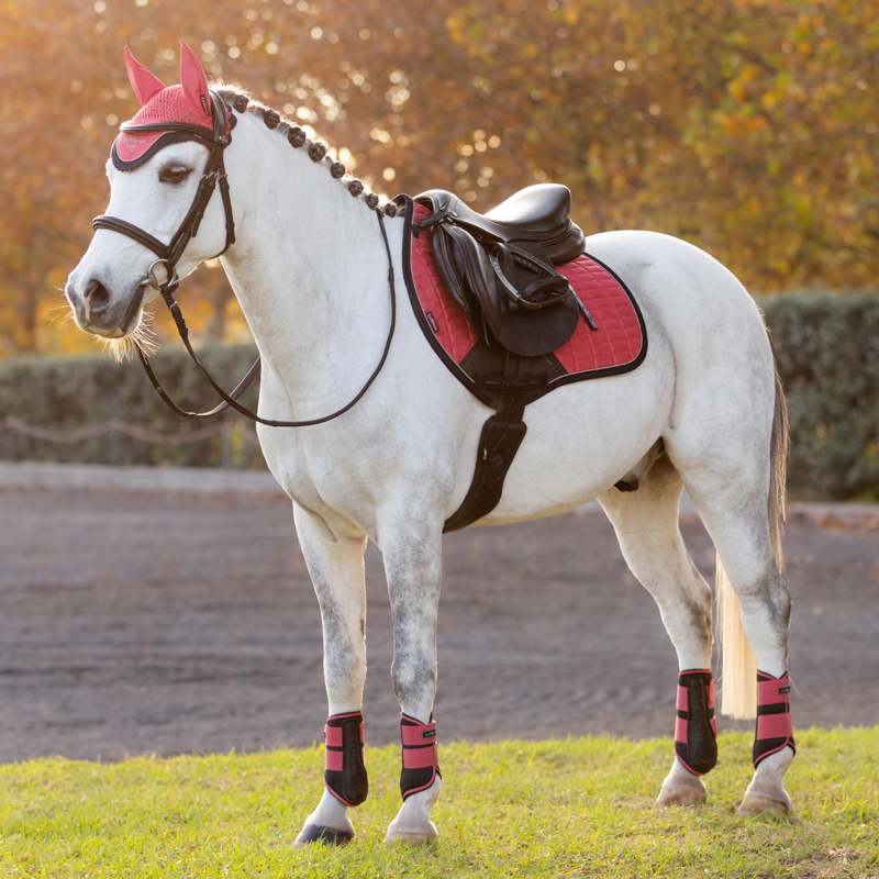 LeMieux Mini Suede Close Contact Square - Cranberry-4