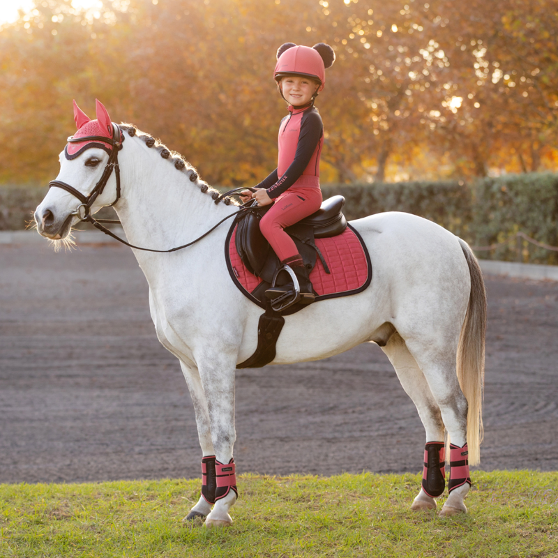 LeMieux Mini Suede Close Contact Square - Cranberry-3