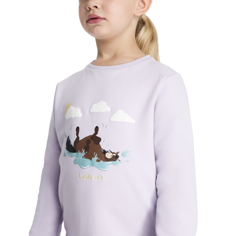 LeMieux Mini Poppy Long Sleeve Top - Lilac-3