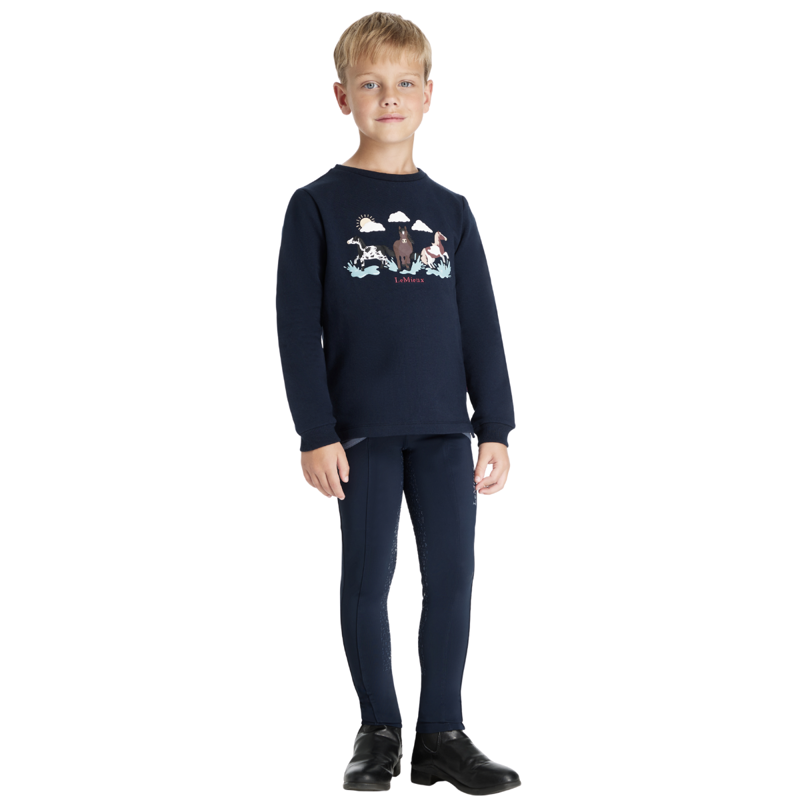 LeMieux Mini Poppy Long Sleeve Top - Navy-4