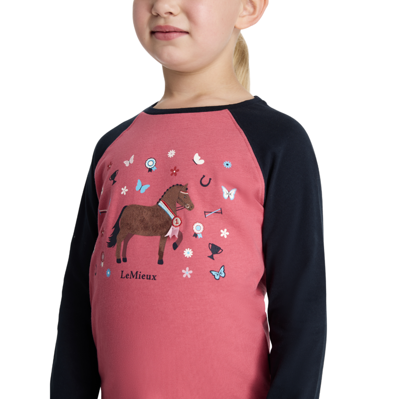 LeMieux Mini Jamie Chancer Long Sleeve Top - Cranberry-4