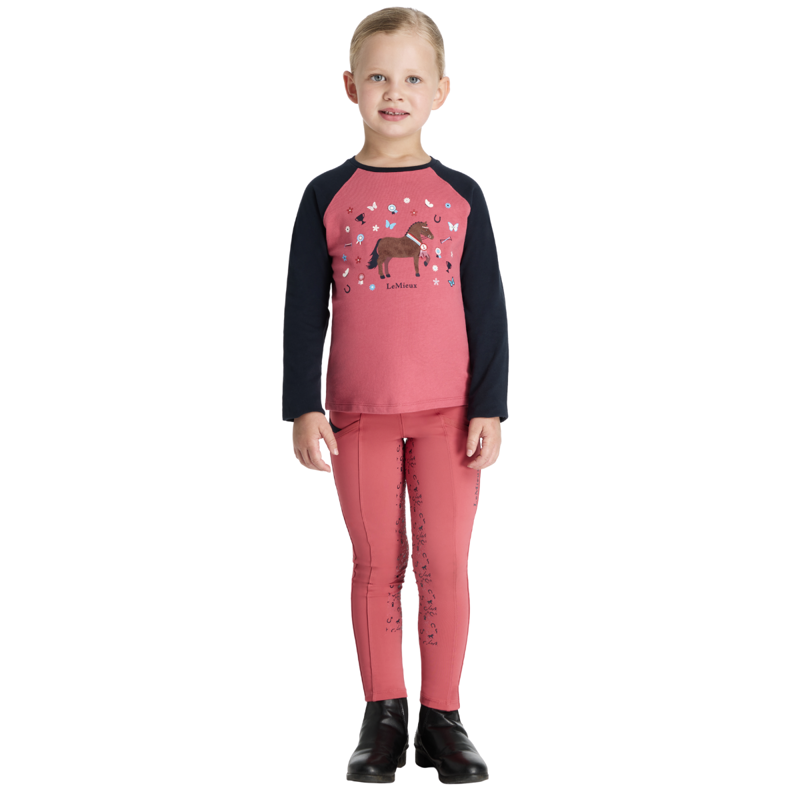 LeMieux Mini Jamie Chancer Long Sleeve Top - Cranberry-3