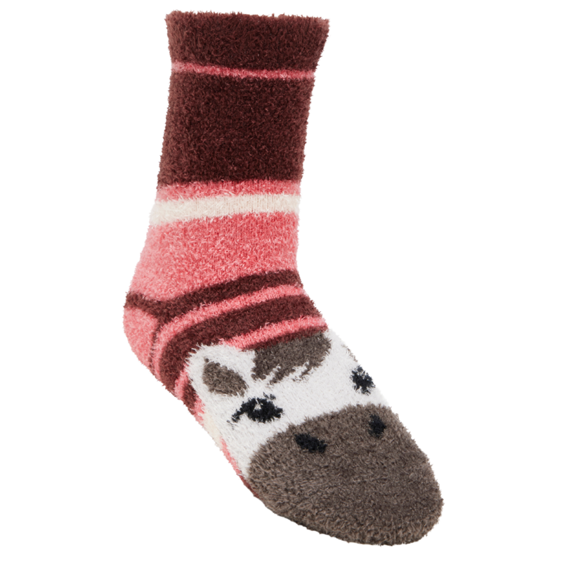 LeMieux Mini Fluffy Character Socks - Andalusian Pony Cranberry-2