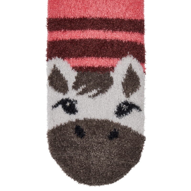 LeMieux Mini Fluffy Character Socks - Andalusian Pony Cranberry-1