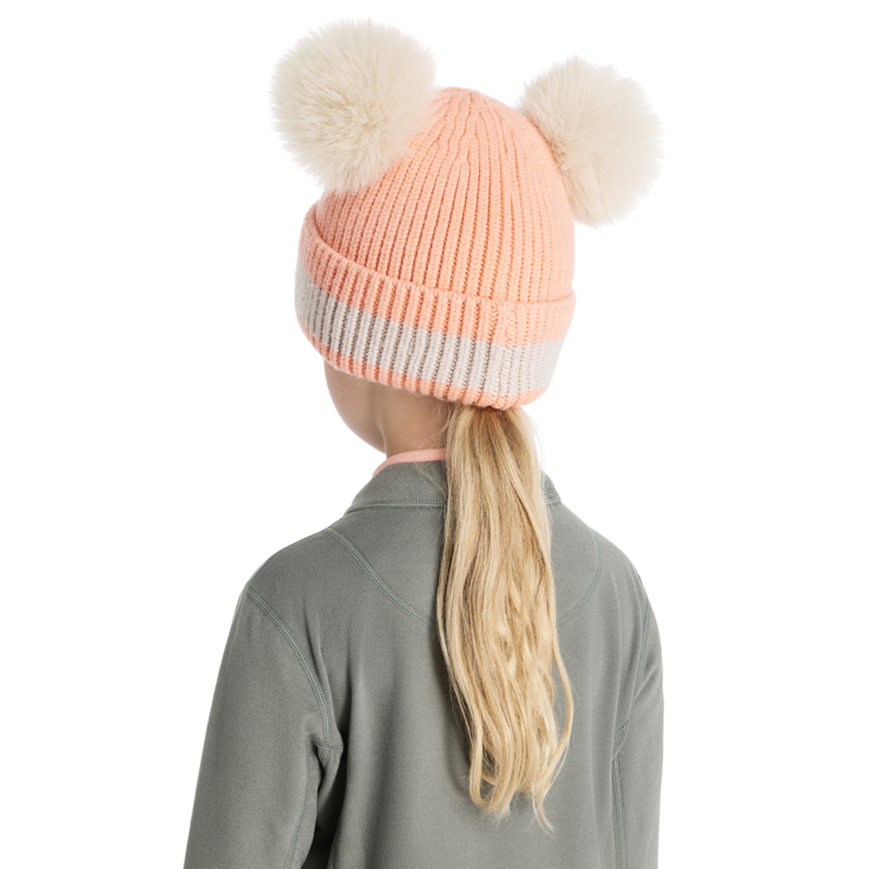 LeMieux Mini Double Pom Beanie - Peach Punch-2