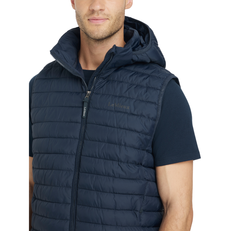 LeMieux Men's Hooded Puffer Gilet - Navy-3