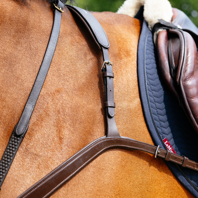 LeMieux Kudos Bridge Breastplate - Havana-3