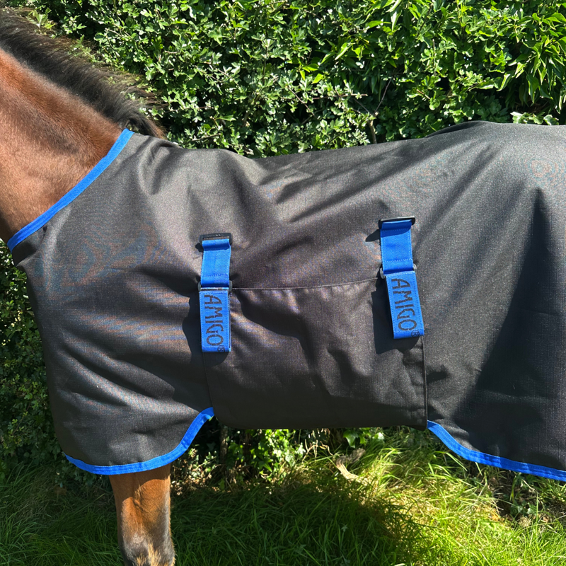 Horseware Amigo Ripstop 900D 200g Foal Turnout Rug - Black/Classic Blue-2